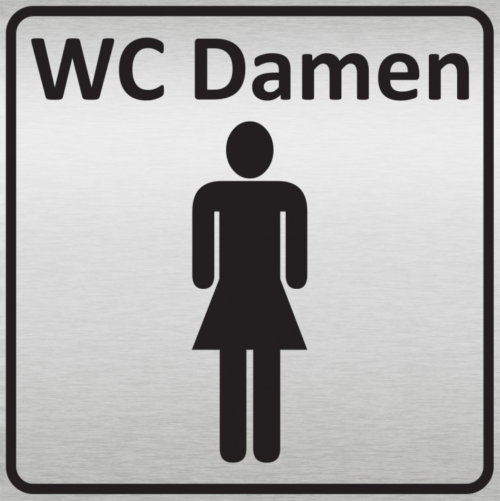 Türschild - Piktogramm -  15 x 15 cm - 3 mm Aludibond WC Damen (mit Symbol) 5297_WC_Damen