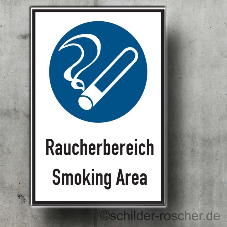 Schild Raucherbereich Smoking Area 210 x 297 mm 5593