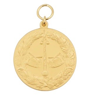 Medaille / Orden "Musik",  mit Öse & Ring Ø 39 mm, 23169-11-39 vergoldet