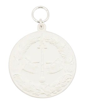 Medaille / Orden "Musik",  mit Öse & Ring Ø 39 mm, 23169-21-39 versilbert