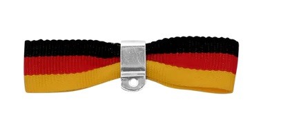 Bandschleife, mit Scharniernadel SCHWARZ-ROT-GOLD 24382-03-D