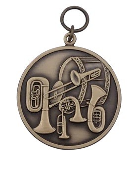 Medaille "Musik",  mit Öse & Ring Ø 39 mm, 54449-41-39 bronze