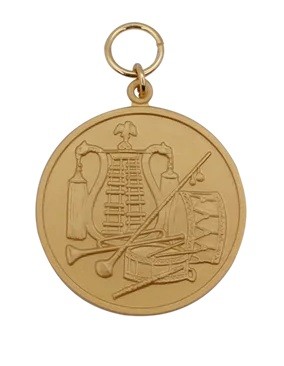 Medaille / Orden "Musik",  mit Öse & Ring Ø 39 mm, 54450-11-39 vergoldet