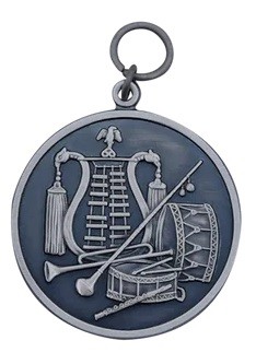 Medaille / Orden "Musik",  mit Öse & Ring Ø 39 mm, 54450-31-39 altsilber