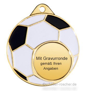 Fußball-Medaille Ø 50 mm mit Gravurronde 9318g