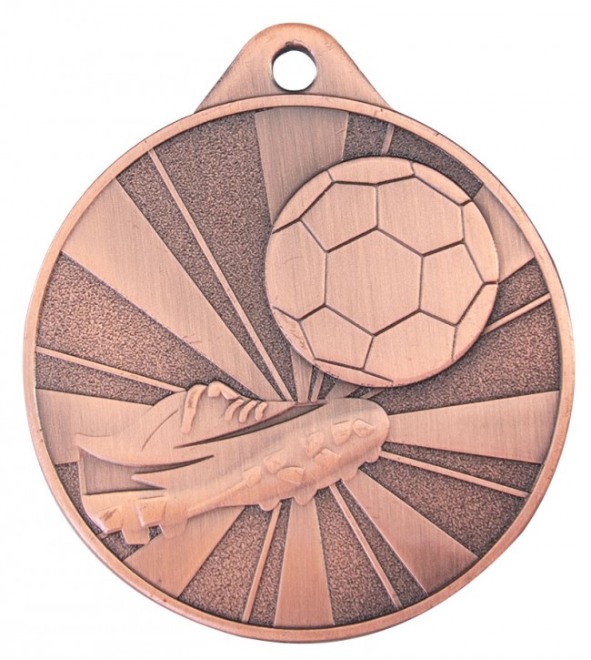 Fußball Medaillen gold, silber oder bronze  mit Standardemblem und Halsband  9372 BRONZE