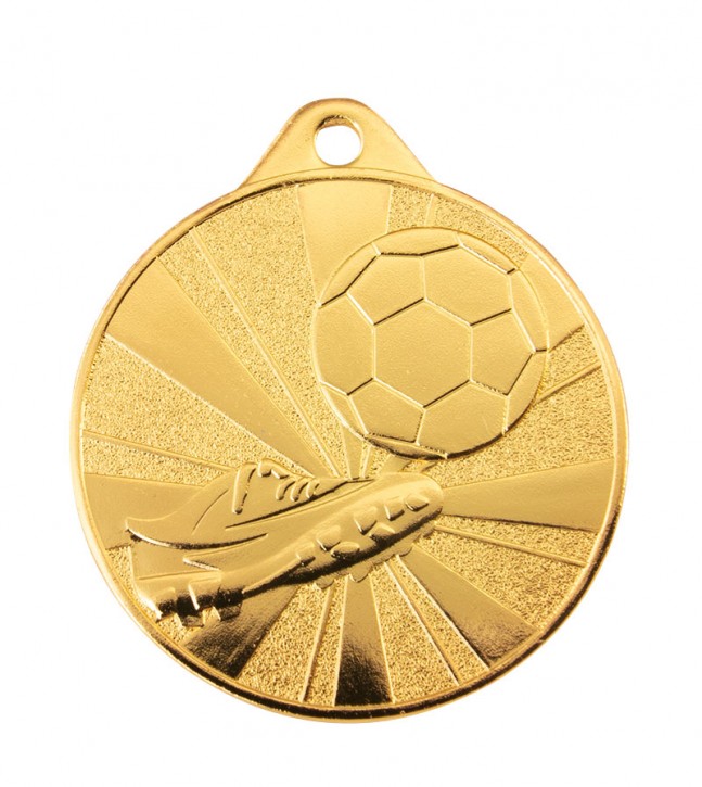 Fußball Medaillen gold, silber oder bronze  mit Standardemblem und Halsband  9372 GOLD