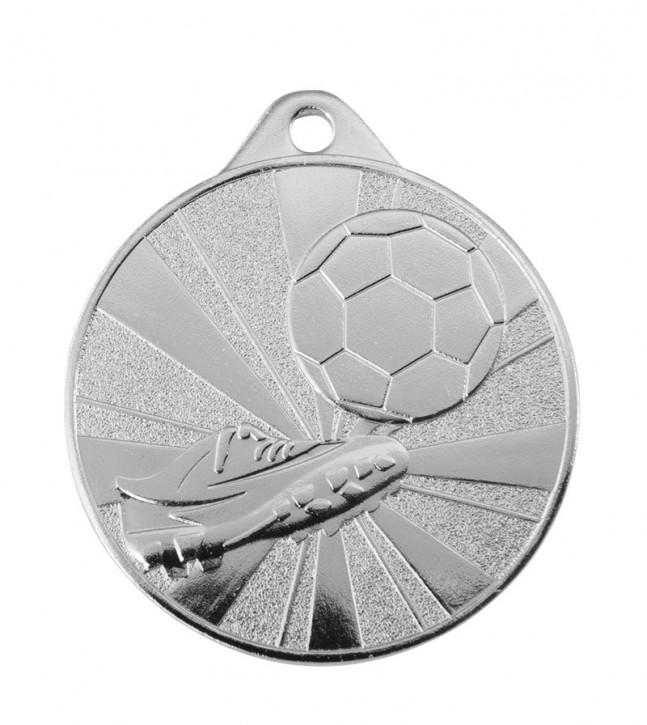 Fußball Medaillen gold, silber oder bronze  mit Standardemblem und Halsband  9372 SILBER